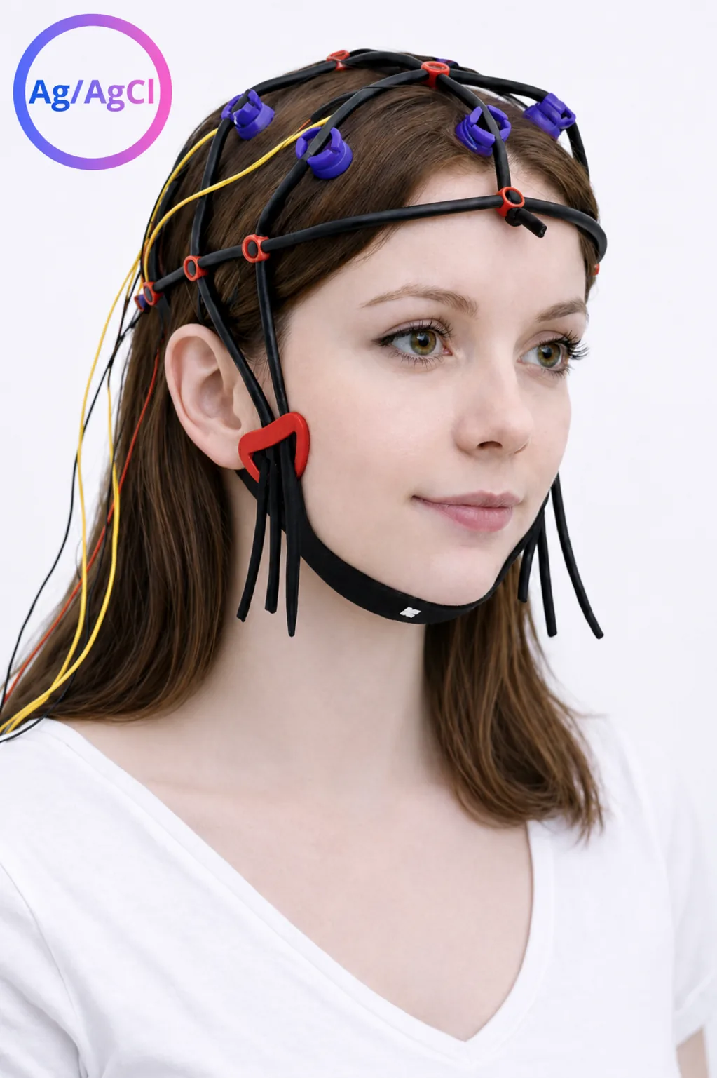 Free-Cap 4-Kanal-EEG-Haube, semitrocken, gesintertes Ag/AgCl