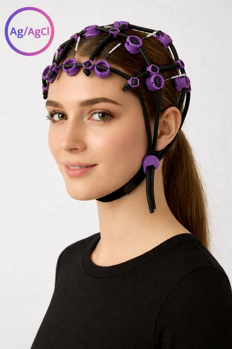 Free-Cap 19-Kanal-EEG-Haube, semitrocken, gesintertes Ag/AgCl